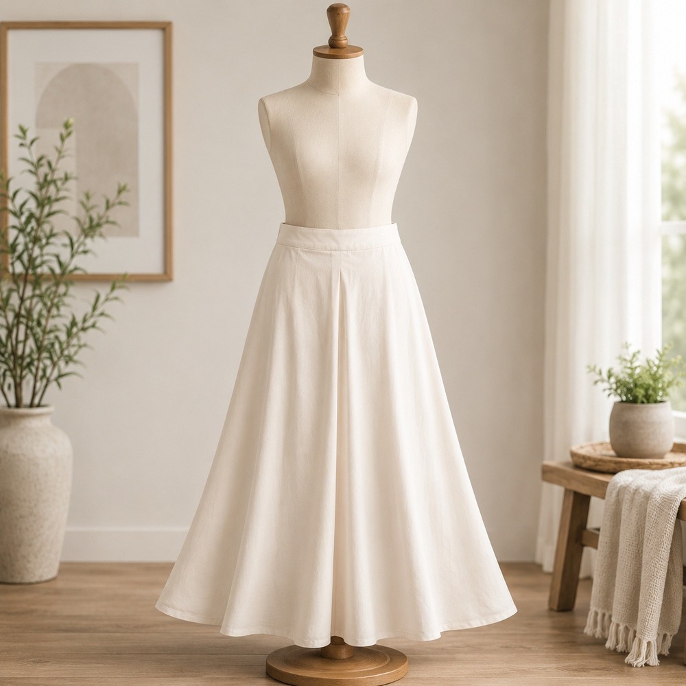 NWT Cupshe Satin Midi Skirt Womens Large Beige‎ A-Line High Waist CAA02B4K009GG